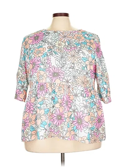 Pre-owned Emery Rose 3/4 Sleeve Blouse In Pink