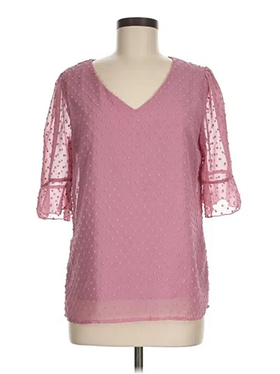 Pre-owned Emery Rose 3/4 Sleeve Blouse In Pink