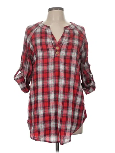 Pre-owned Emery Rose 3/4 Sleeve Blouse In Red