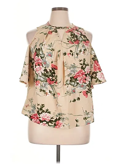 Pre-owned Emery Rose 3/4 Sleeve Blouse In Tan