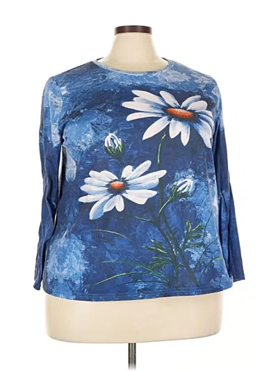 Pre-owned Emery Rose 3/4 Sleeve T-shirt In Blue