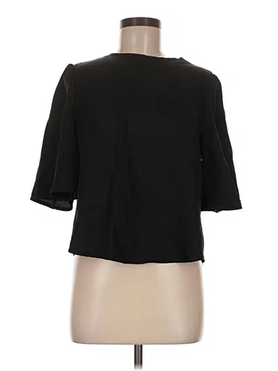 Pre-owned Emery Rose 3/4 Sleeve Top Black Keyhole Neckline Tops