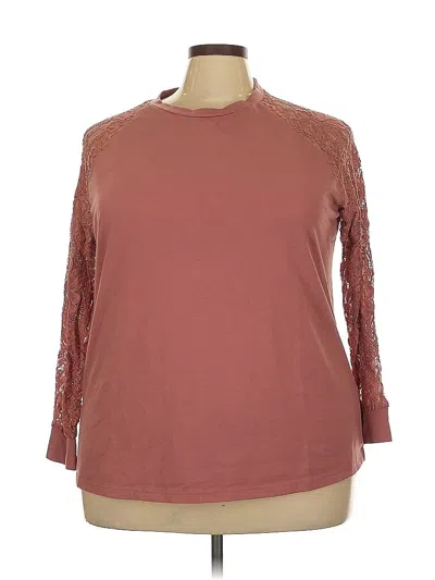 Pre-owned Emery Rose 3/4 Sleeve Top Burgundy Mock Neckline Tops