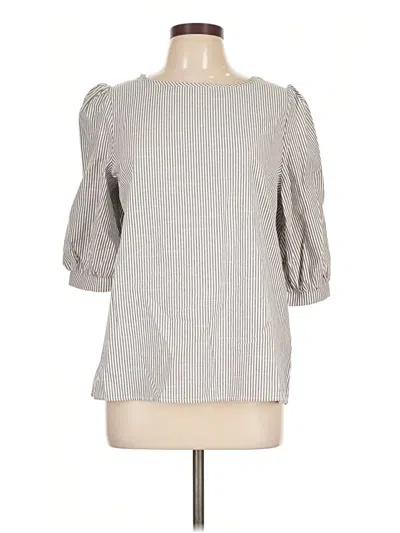 Pre-owned Emery Rose 3/4 Sleeve Top Gray Boatneck Tops
