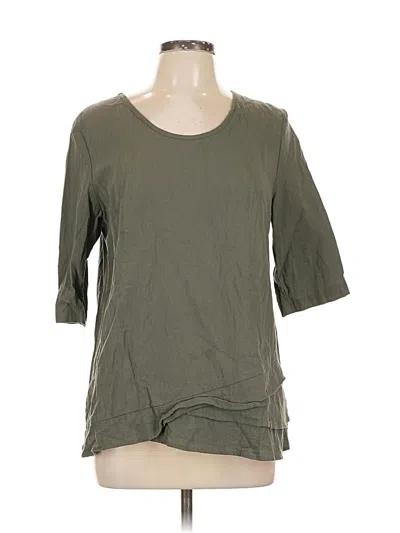 Pre-owned Emery Rose 3/4 Sleeve Top Green Scoop Neck Tops