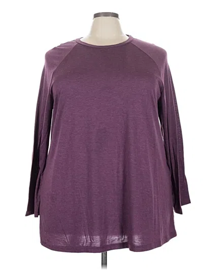 Pre-owned Emery Rose 3/4 Sleeve Top Purple Crew Neck Tops