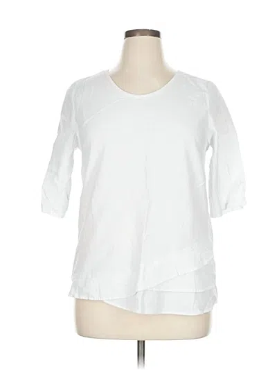 Pre-owned Emery Rose 3/4 Sleeve Top White Crew Neck Tops