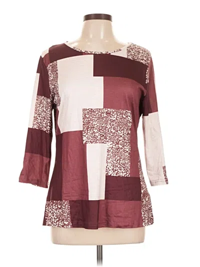 Emery Rose 3/4 Sleeve T-shirt In Transparent