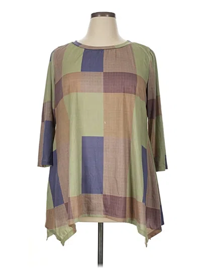 Pre-owned Emery Rose 3/4 Sleeve T-shirt In Green