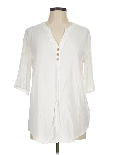 Pre-owned Emery Rose 3/4 Sleeve T-shirt In Ivory