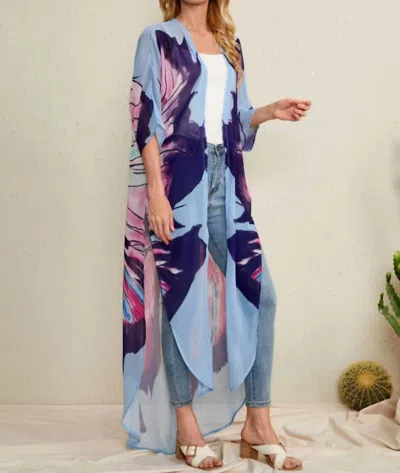 Emery Rose Butterfly Robes In Blue In Multi
