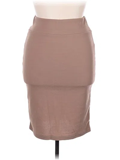 Emery Rose Casual Skirt In Tan