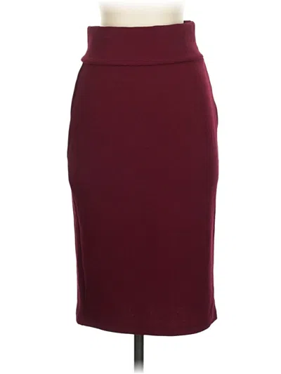 Pre-owned Emery Rose Formal Skirt In Burgundy