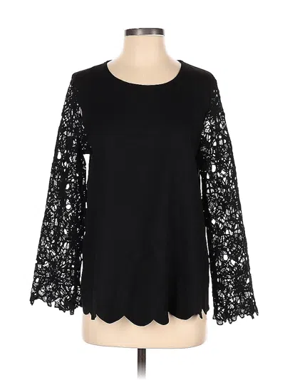 Pre-owned Emery Rose Long Sleeve Blouse In Black