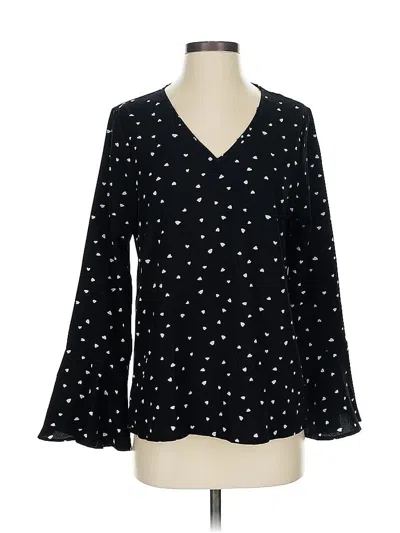 Pre-owned Emery Rose Long Sleeve Blouse In Black