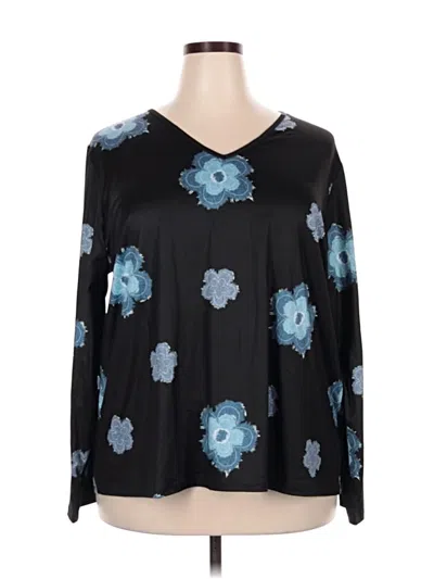 Pre-owned Emery Rose Long Sleeve Blouse In Black