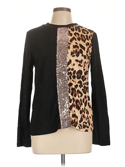 Pre-owned Emery Rose Long Sleeve Blouse In Black