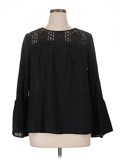 Pre-owned Emery Rose Long Sleeve Blouse In Black