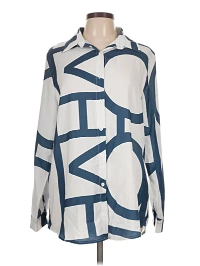 Pre-owned Emery Rose Long Sleeve Blouse In Blue