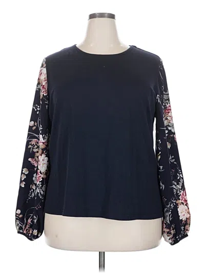 Pre-owned Emery Rose Long Sleeve Blouse In Blue