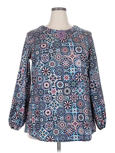 Pre-owned Emery Rose Long Sleeve Blouse In Blue