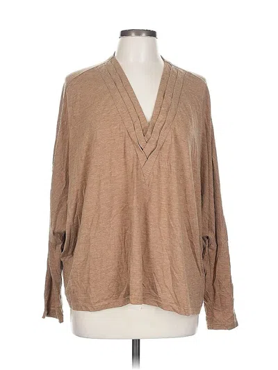 Pre-owned Emery Rose Long Sleeve Blouse In Brown