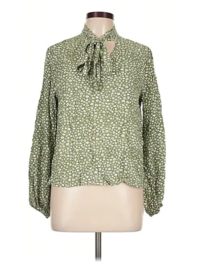 Pre-owned Emery Rose Long Sleeve Blouse In Green