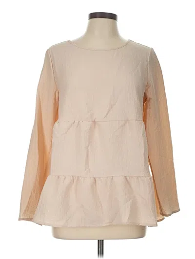 Pre-owned Emery Rose Long Sleeve Blouse In Tan