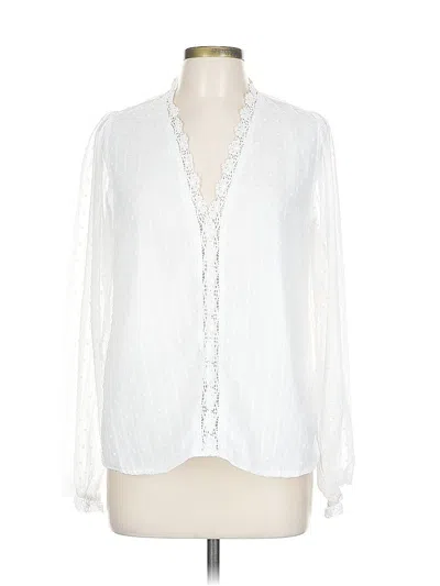 Pre-owned Emery Rose Long Sleeve Blouse In White
