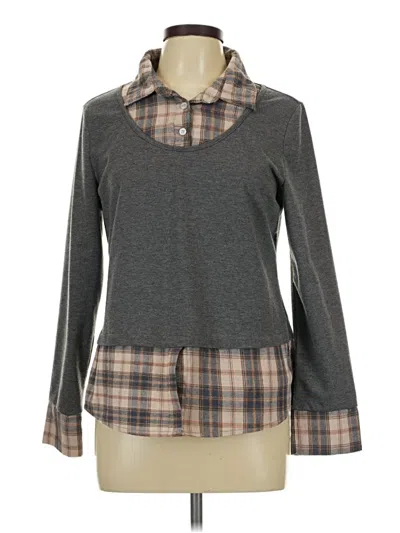 Pre-owned Emery Rose Long Sleeve Top Gray Cowl Neck Tops