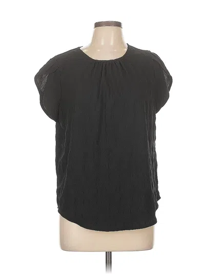 Pre-owned Emery Rose Short Sleeve Blouse In Black