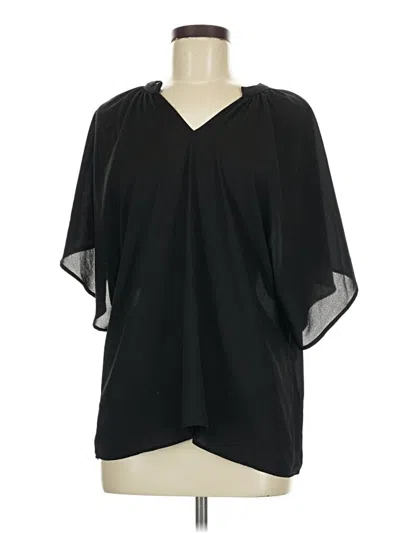Pre-owned Emery Rose Short Sleeve Blouse In Black