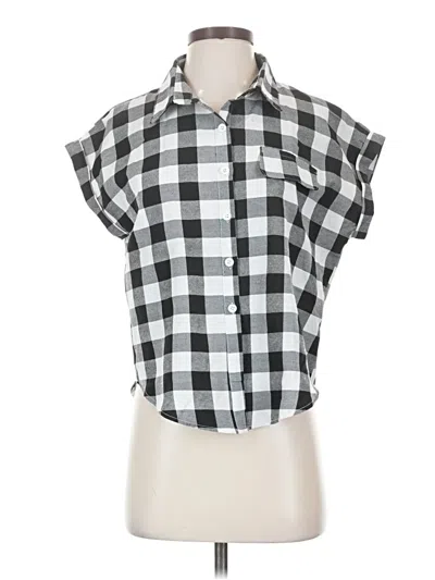 Pre-owned Emery Rose Short Sleeve Blouse In Black