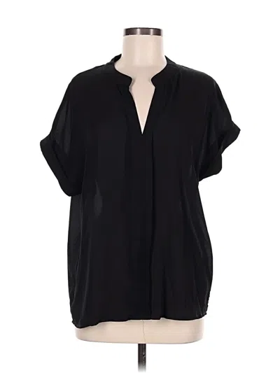 Pre-owned Emery Rose Short Sleeve Blouse In Black