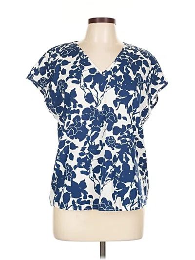 Pre-owned Emery Rose Short Sleeve Blouse In Blue