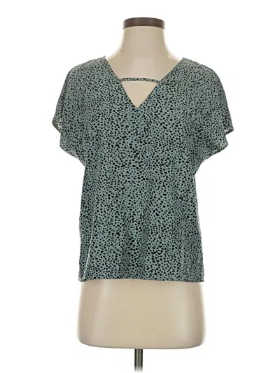 Pre-owned Emery Rose Short Sleeve Blouse In Blue