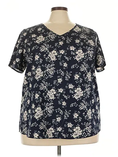 Pre-owned Emery Rose Short Sleeve Blouse In Blue