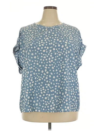 Pre-owned Emery Rose Short Sleeve Blouse In Blue