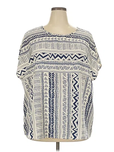 Pre-owned Emery Rose Short Sleeve Blouse In Blue