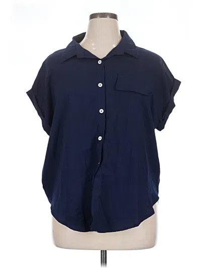 Pre-owned Emery Rose Short Sleeve Blouse In Blue