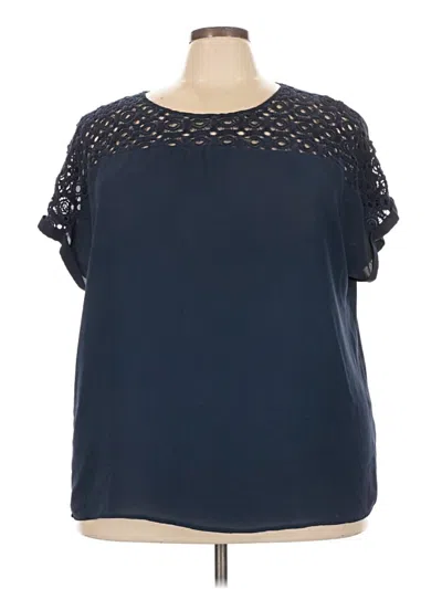 Pre-owned Emery Rose Short Sleeve Blouse In Blue