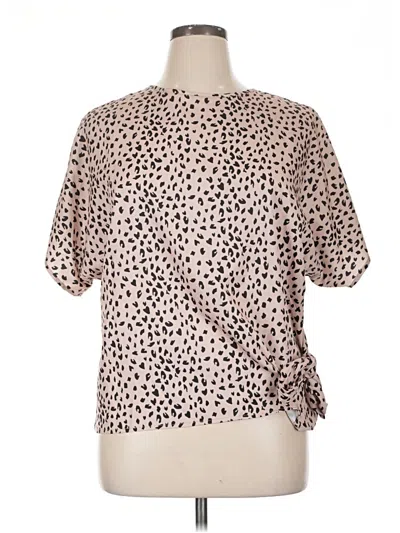 Pre-owned Emery Rose Short Sleeve Blouse In Brown