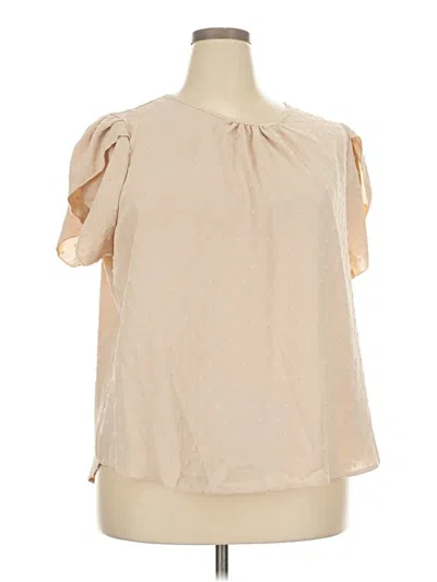 Pre-owned Emery Rose Short Sleeve Blouse In Brown