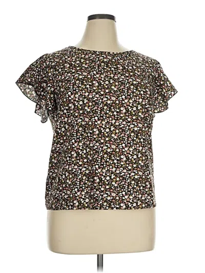Pre-owned Emery Rose Short Sleeve Blouse In Brown