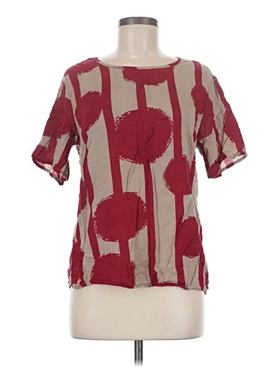 Pre-owned Emery Rose Short Sleeve Blouse In Burgundy