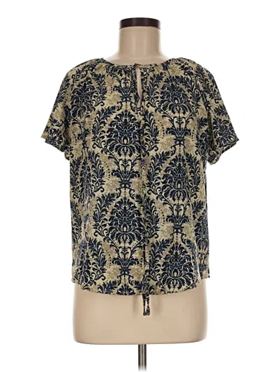 Pre-owned Emery Rose Short Sleeve Blouse In Gold