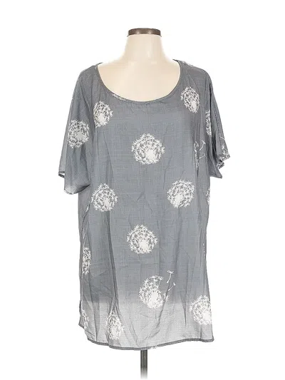 Pre-owned Emery Rose Short Sleeve Blouse In Gray