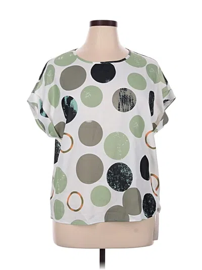 Pre-owned Emery Rose Short Sleeve Blouse In Green
