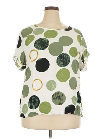 Pre-owned Emery Rose Short Sleeve Blouse In Green
