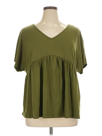 Pre-owned Emery Rose Short Sleeve Blouse In Green